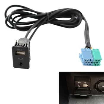 1,5 м ABS Удлинитель AUX USB 3,5 мм + USB-порт AUX USB-кабель AUX USB-порт Кабель-адаптер автомобильной электроники