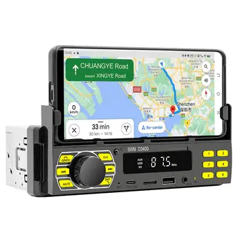 1 DIN Автомобильная стереосистема Bluetooth-совместимая TF-карта USB AUX Вход 1din FM-радиоприемник Автомобильный MP3-плеер на один DIN Держатель подставки для телефона
