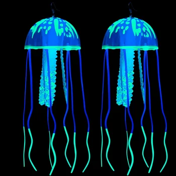 1 пара сережек Серьги-медузы для женщин Ocean Glow Странные ювелирные изделия, реагирующие на ультрафиолетовое излучение, подарки, светящиеся в темноте для вечеринки
