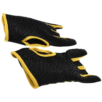 1 пара тренировочных перчаток для боулинга с полупальцевыми инструментами, спортивные рукавицы для боулинга- размер / (желтый)