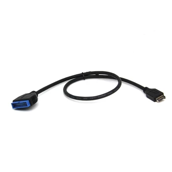 1 шт. Кабель-адаптер USB 3.1 Type-E от штекера к штекеру IDC20P 20-контактный удлинитель для материнской платы компьютера Черный пластик