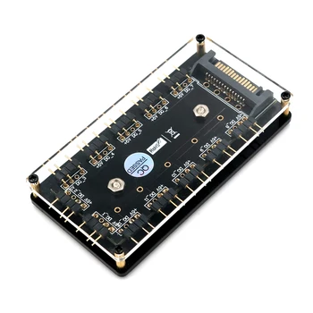 12-полосный 5V RGB светодиодный разветвитель-концентратор с корпусом из ПММА и магнитным ограничителем для 5V 3-контактного светодиодного контроллера ASUS/ MSI