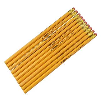 12 шт. многофункциональных деревянных карандашей HB для письма с ластиком, для рисования эскизов, для написания студенческих канцелярских ручек