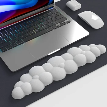 1ШТ Мягкая Накладка для поддержки запястья PU Cloud для Клавиатуры и Мыши, Обезболивающая Поддержка Запястья PU + Силикон для Офиса