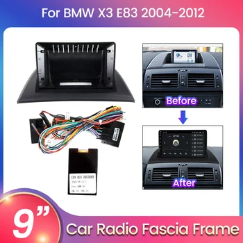 2 Din Автомобильный Радиокабель Рамка для BMW X3 E83 2004-2012 Комплект Лицевой панели DVD-Радио Стерео Canbus