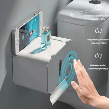 29M Inductie Toiletpapier Houder Plank Automatisch Waterdicht Papier Rack Muur Gemonteerd Toilet Dispenser Badkamer Accessoires