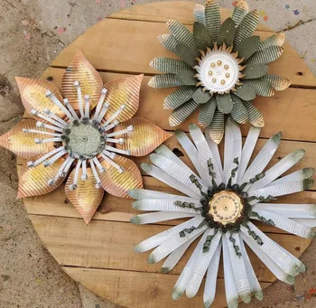3D металлический цветочный декор Сад железные цветы украшение стен растения наружный сад украшения интерьера