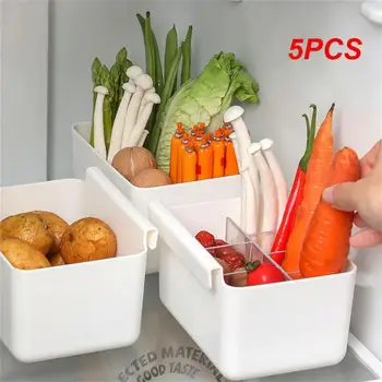 5ШТ Органайзер для холодильника Коробка для хранения Классификация продуктов Органайзеры для хранения Пластиковый контейнер для хранения Разделительный слой Полка Кухня