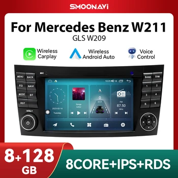 8G Беспроводной Carplay Android 12 Автомобильный Радиоплеер Для Mercedes Benz E-class W211 E200 E220 E300 E350 E240 E270 E280 CLS CLASS W219