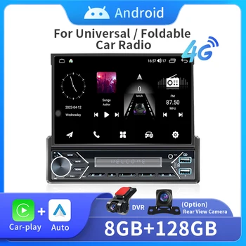 FELLOSTAR 8 + 128 ГБ FM Автомобильный MP5 Выдвижной Экран Ручной или Автоматический CarPlay Android Auto BT5.0 Автомобильный Мультимедийный для Универсального Автомобиля