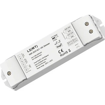 L2 (WT) 100-240VAC 2CH 0/1-10V RF Кнопочный Диммер Tuya App WiFi Пульт Дистанционного Управления Для одноцветной Теплой Белой/белой CCT светодиодной ленты