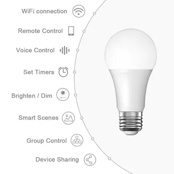 Light Tuya Wifi Интеллектуальное голосовое управление светодиодный пульт дистанционного управления от Alexa Google Home Лампа холодного белого цвета