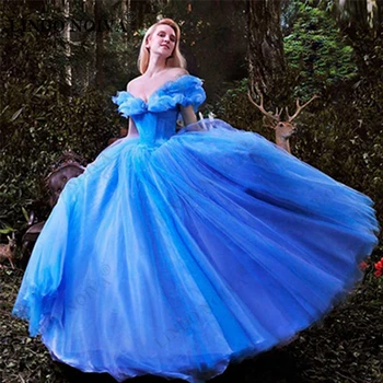 LINDO NOIVA 2023 Новые Синие Платья Выпускного Вечера Cinderella Sweetheart Роскошное Вечернее Бальное Платье для Взрослых на Хэллоуин Robe De Mariee