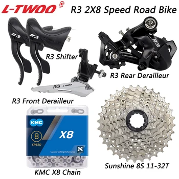 LTWOO R3 2x8 Скоростные Комплекты Для Шоссейных Велосипедов Передний Задний Переключатель KMC X8 Цепь Sunshine 8S 25T/28T/32T Кассетные Запчасти Для велосипедов