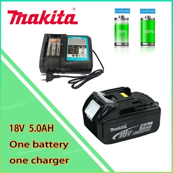 Makita 100% Оригинальная Литий-ионная Замена 18V 5.0Ah На LED BL1850 BL1860 BL1860B Аккумуляторная Батарея Электроинструмента Makita