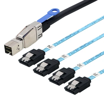 MINI SAS HD SFF-8644 с IC на 4 порта SATA 7P прямой серверный кабель для жесткого диска