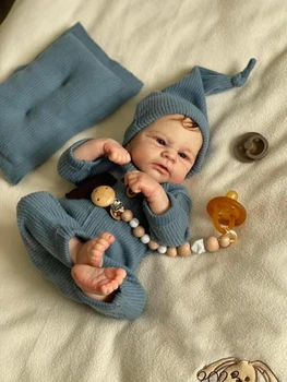 NPK 19-дюймовая Кукла Reborn Baby Doll Элайджа премиум Макияж Ручной Работы 3D Кожа Многослойная Живопись Коллекционная Художественная Кукла