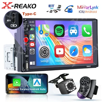 REAKOSOUND 1Din Type-C 7-Дюймовый Емкостный Экран Full Touch HD Автомобильный MP5-плеер USB Bluetooth Карта Сенсорный Экран Carplay FM-Камера
