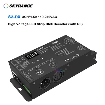 Skydance 2.4G RF RGB пульт дистанционного управления 10V-220V AC Высоковольтная светодиодная лента DMX Декодер 13CH * 1.5A 4 PWM DMX контроллер сигнала