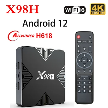 X98H Smart Android TV Box Android 12,0 Allwinner H618 Двойной Wifi6 2,4G 5G 4K Медиаплеер 4GB32GB H.265 HDR телеприставка x98 tvbox