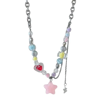Y2K Сердце Кулон Цепочки и ожерелья для женщин Роскошные ключицы цепи Модные украшения Подарок