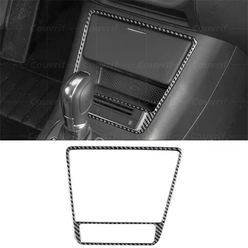 Автомобильная крышка из углеродного волокна, Рамка для ящика для хранения центрального управления, Декоративная наклейка для Volkswagen Tiguan Mk1 2009-2017, Автоаксессуары
