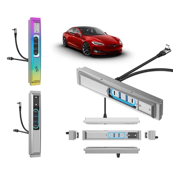 Автомобильное USB-Зарядное Устройство 27 Вт PD-Зарядка Автомобильный USB-Шунтирующий Концентратор Встроенный USB-Адаптер Центральной Консоли Type-C для Tesla Model 3/Y