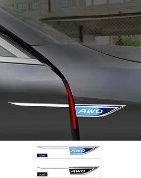 Автомобильные аксессуары 2 шт./компл. для Volvo awd Металлическая наклейка на крыло автомобиля, декоративные наклейки на экстерьер, Модификация эмблемы автомобиля