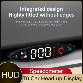Автомобильный Головной Дисплей HD T6 Скрытая Таблица Воздушных Кодов Автомобильный HUD Спидометр С Сигнализацией Превышения Скорости Индикатор Поворота Электроника Сигнализации Превышения Скорости
