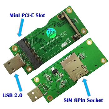 Адаптер Mini PCI-E-USB со слотом для SIM-карты для модуля WWAN / LTE преобразует беспроводную мини-карту 3G / 4G в порт USB.
