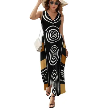 Африканская грязевая ткань с рисунком Платье без рукавов женская летняя одежда 2023 одежда платье летние платья