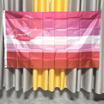 Бесплатная доставка Высококачественный поцелуй лесбиянок, ЛГБТ Флаг, флаги гей-прайда, 90x150 см, 5 *3 фута, полиэстер с двойным проникновением, печать, подвешивание