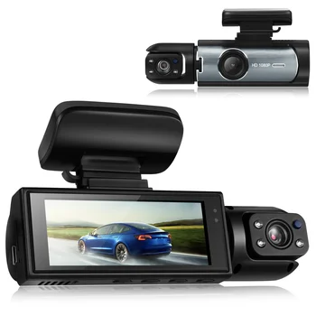 Видеорегистратор 316 дюймов 1080P Широкоугольная камера с двумя объективами спереди и сзади G сенсор Видеорегистратор для вождения автомобиля и для