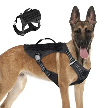 Военная собачья упряжь, жилет для собак немецкой овчарки, поводок для больших собак, одежда для собак K9, ремни для собак с ручкой, охотничьи