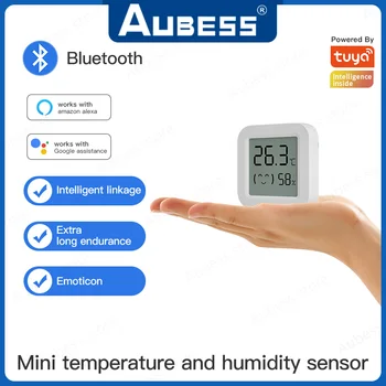 Датчик температуры и влажности Tuya WIFI, умный дом, внутренний интеллектуальный датчик, термометр, измеритель влажности, Работа с Alexa Google