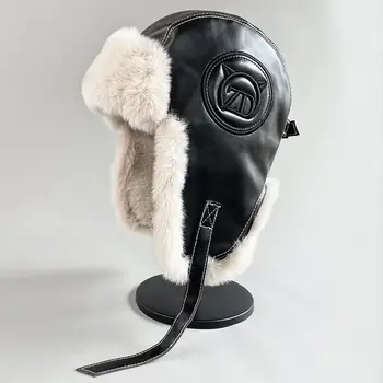 Женская шапка пилота в стиле ретро из искусственного меха, теплые шапки-бомберы, мужские велосипедные шапочки, Ветрозащитная зимняя шапка для защиты ушей в России