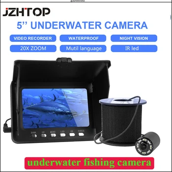 Камера для подводной рыбалки с разрешением 5'HD 1080P, видеорегистратор, аккумулятор емкостью 5000 мАч, 20xzoom, 4 ИК-светодиода, 4 белых светодиода.