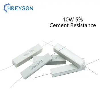Керамический Цементный резистор мощностью 10 Вт 5% 10 шт В упаковке 2,7K 3K 3,3K 3,9K 4,7K 24R 27R 30R 33R 36R 39R 43R