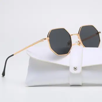Классические очки Uv400 Gafas De Sol Солнцезащитные очки в полигональной оправе с поляризованными очками металлических оттенков Personality Oculos De Sol На открытом воздухе