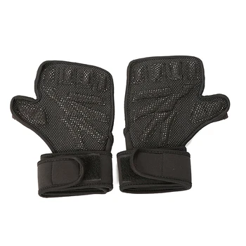 Кожаные Утолщенные силиконовые перчатки для верховой езды Перчатки для фитнеса, тяжелой атлетики на полпальца с защитой запястья Спортивные перчатки