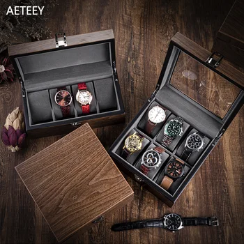 Коробка для хранения часов из орехового дерева, простые бытовые Высококачественные деревянные механические часы, коллекция браслетов, коробка для показа, Футляр для часов