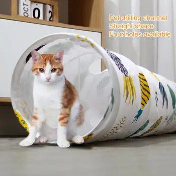 Кошачий туннель Компактный кошачий туннель Прочные портативные кошачьи туннели Развлекательные игрушки для домашних кошек, устойчивые к царапинам трубки