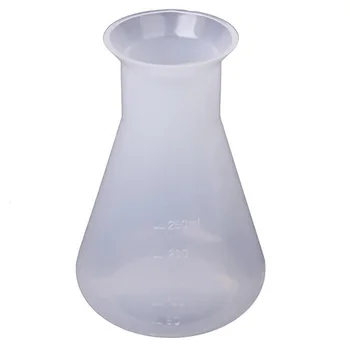 Лабораторная пластиковая Коническая колба с прозрачным масштабом Лабораторный измерительный стакан Принадлежности для измерения
