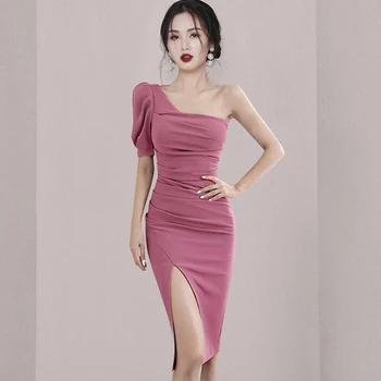 Летом 2023 года Новая легкая Корейская версия Модного роскошного французского сексуального платья с наклонной сумкой в стиле хип-хоп