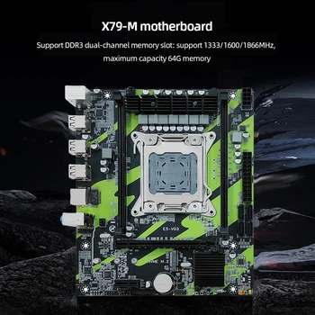 Материнская плата компьютера X79 64 ГБ оперативной памяти LGA2011 Настольная Материнская плата DDR3 1333 Материнская плата ПК M.2 SATA2.0 Поддержка RJ45 для E5 2689 2690
