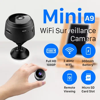 Мини-камера A9 для защиты безопасности камеры для помещений 1080P WiFi Камеры наблюдения для домашней безопасности ночного видения Обнаружения движения