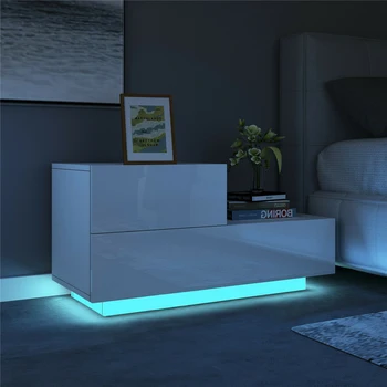 Многофункциональные тумбочки со светодиодной подсветкой RGB, шкаф для хранения, прикроватная тумбочка, ночной столик, тумбочка для спальни, домашняя мебель для ночного освещения