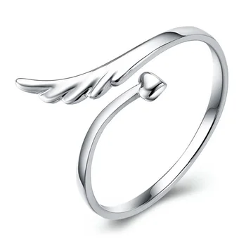 модные простые посеребренные милые открытые кольца мужские и женские модели кольца angel real для девочек-подростков кольца для кутикулы ювелирные изделия
