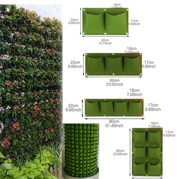 Настенные Сумки Для Посадки Карманов Green Grow Bag Плантатор Вертикальный Садовый Овощной Живой Бонсай Сумка Цветок Для Дома