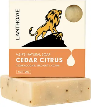 Натуральное Мужское мыло для мытья тела Cedar Citrus - 100 г Увлажняющего Мыла Ручной работы Cedar Citrus С Эфирными маслами, C